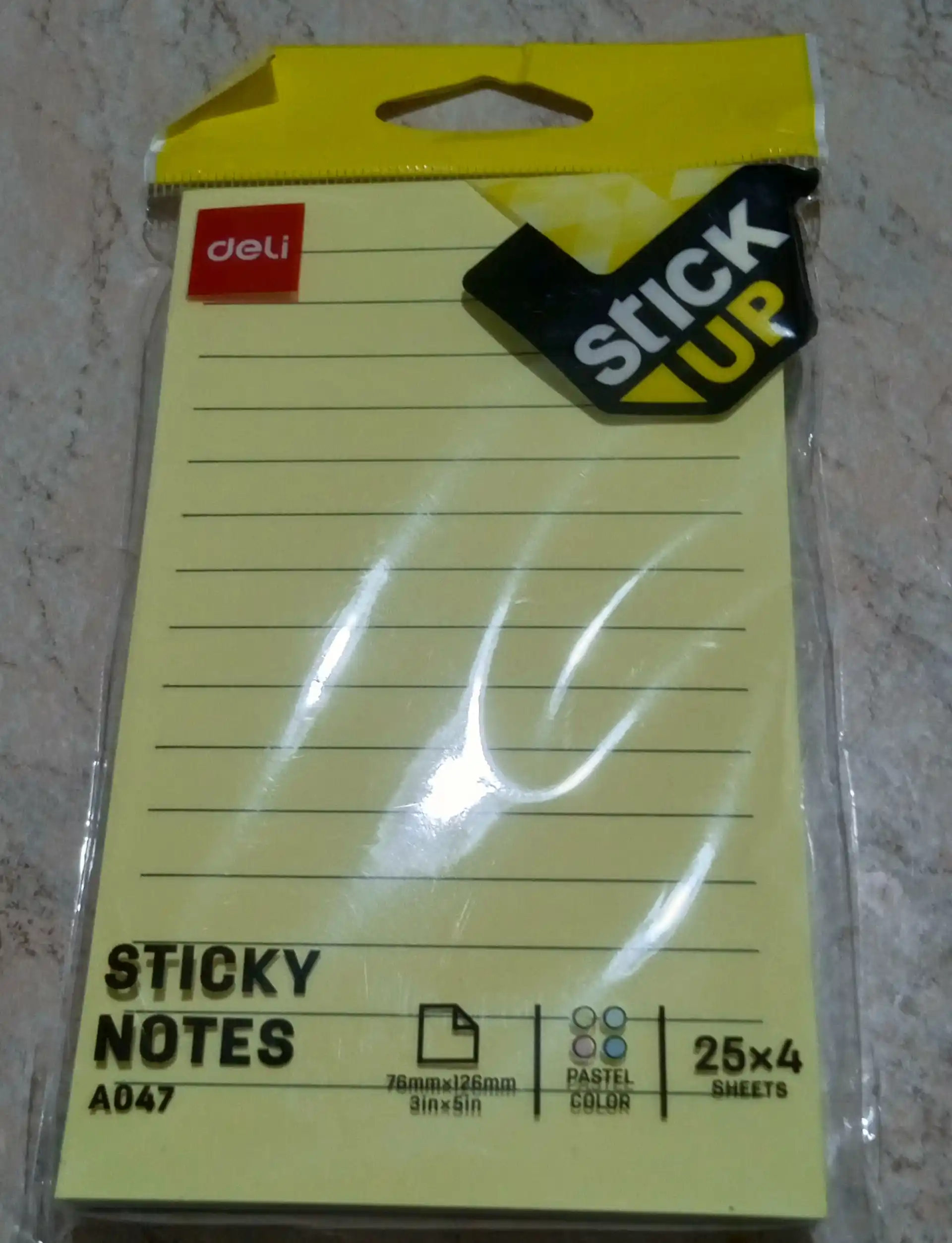 Стикеры для заметок Deli EA047, 3 * 5IN, 4 * 25 sheets, 76 * 126 мм