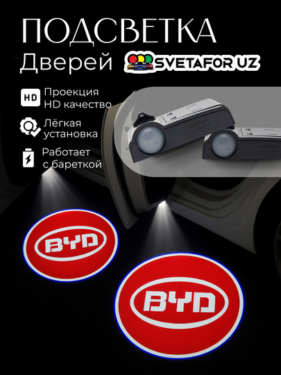 Светодиодная подсветка двери автомобиля, с логотипом Chevrolet и другие, 2 шт — SVETMAG-LOGOTIP-ХРОМ