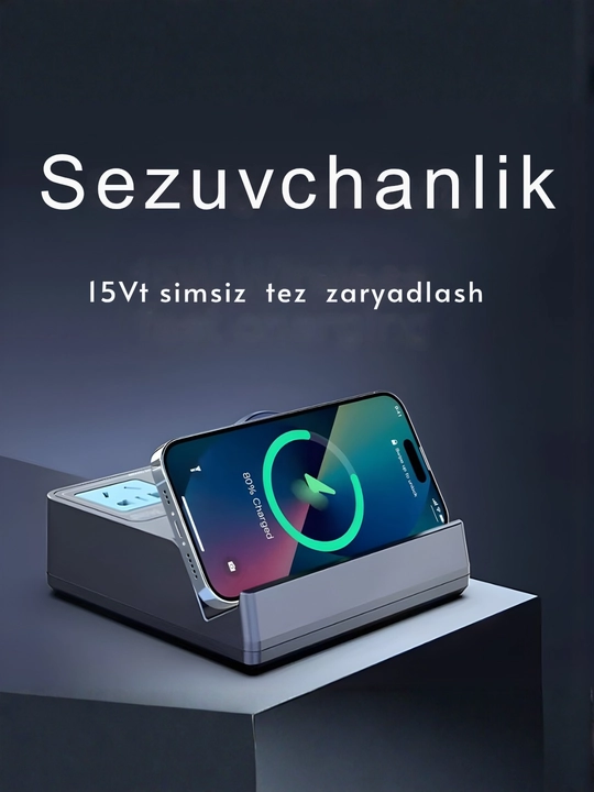 WLX-H11 72W ko‘p portli zaryadlovchi USB-C/USB-A + 15W simsiz tez zaryad
