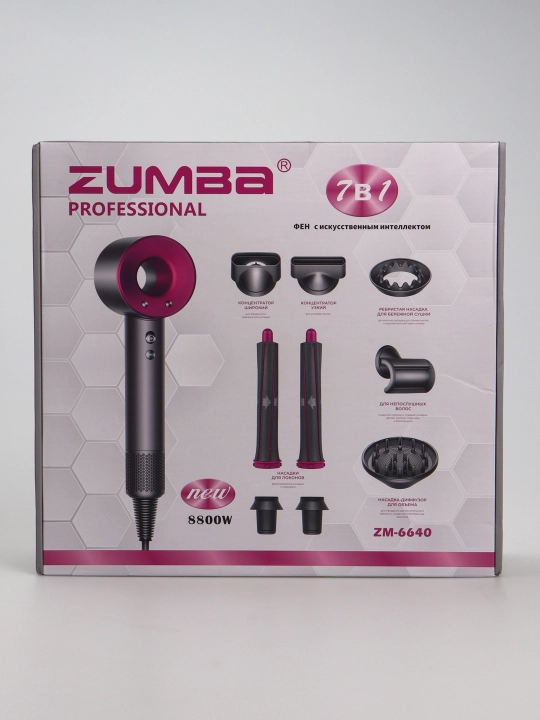 Fen styler 7 tasi 1 da, Zumba ZM-6640, professional sun'iy intellektlik soch quritgich fen