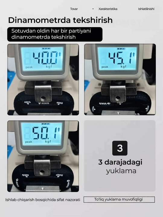 Regulyatorli espander qo'l barmoqlari va bilak mashqlari uchun 10 - 100 kg