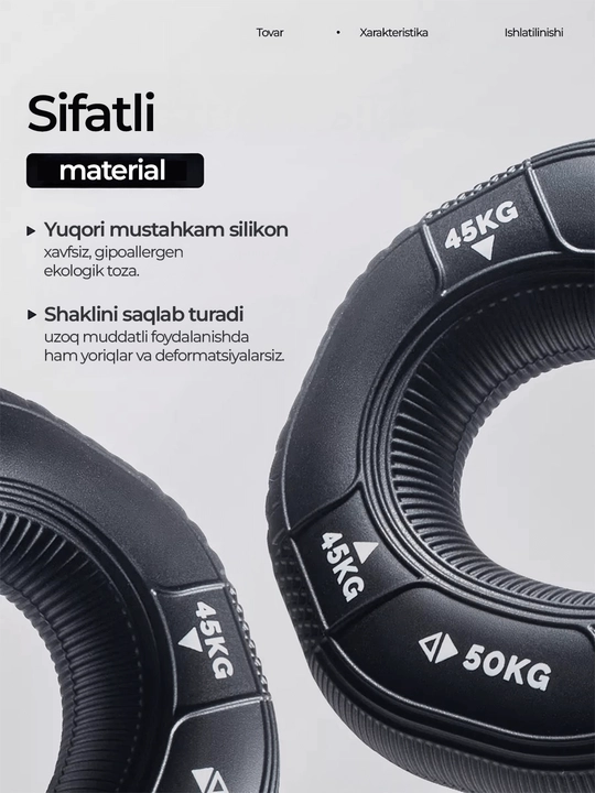 Regulyatorli espander qo'l barmoqlari va bilak mashqlari uchun 10 - 100 kg