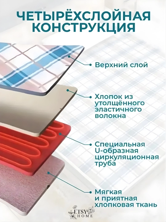 Электропростынь, плед с подогревом, электрическое одеяло, обогреватель для кровати