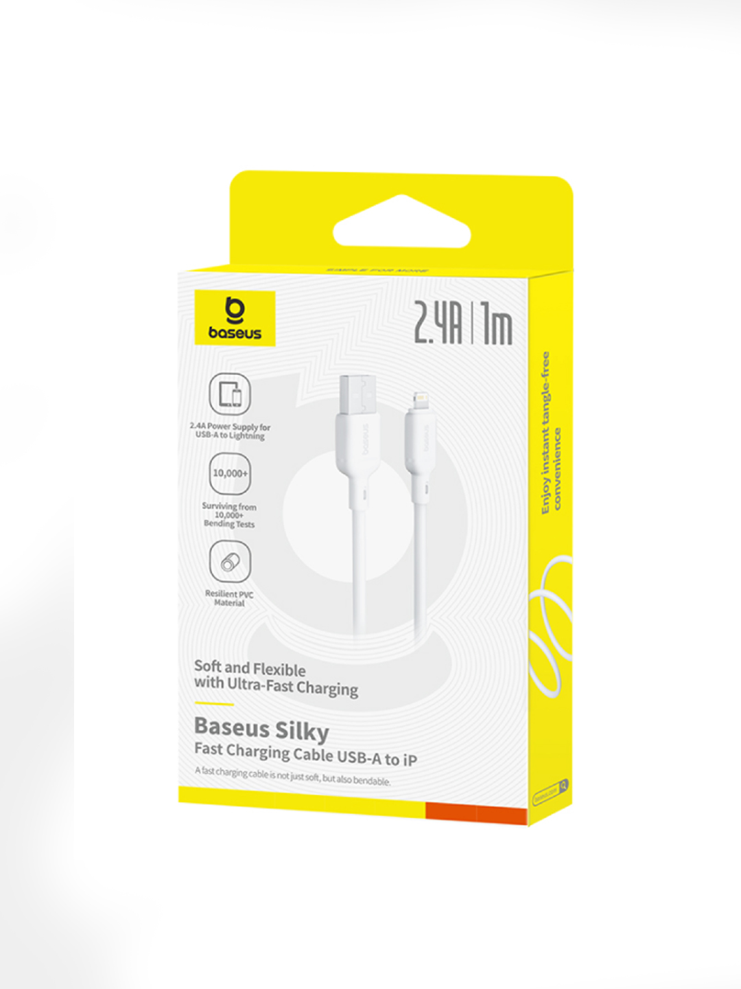 Baseus Silky Series tez zaryadlash kabeli USB-A to Lightning 2.4A 1 m