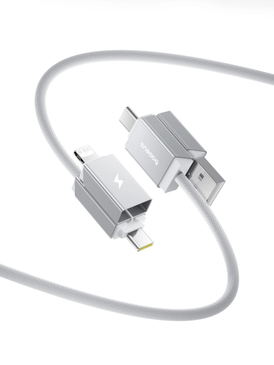 USB-A+USB-C dan USB-C+Lightning 60 Vt 2m USB-a + USB-C ko'p qirrali tez zaryadlash kabeli