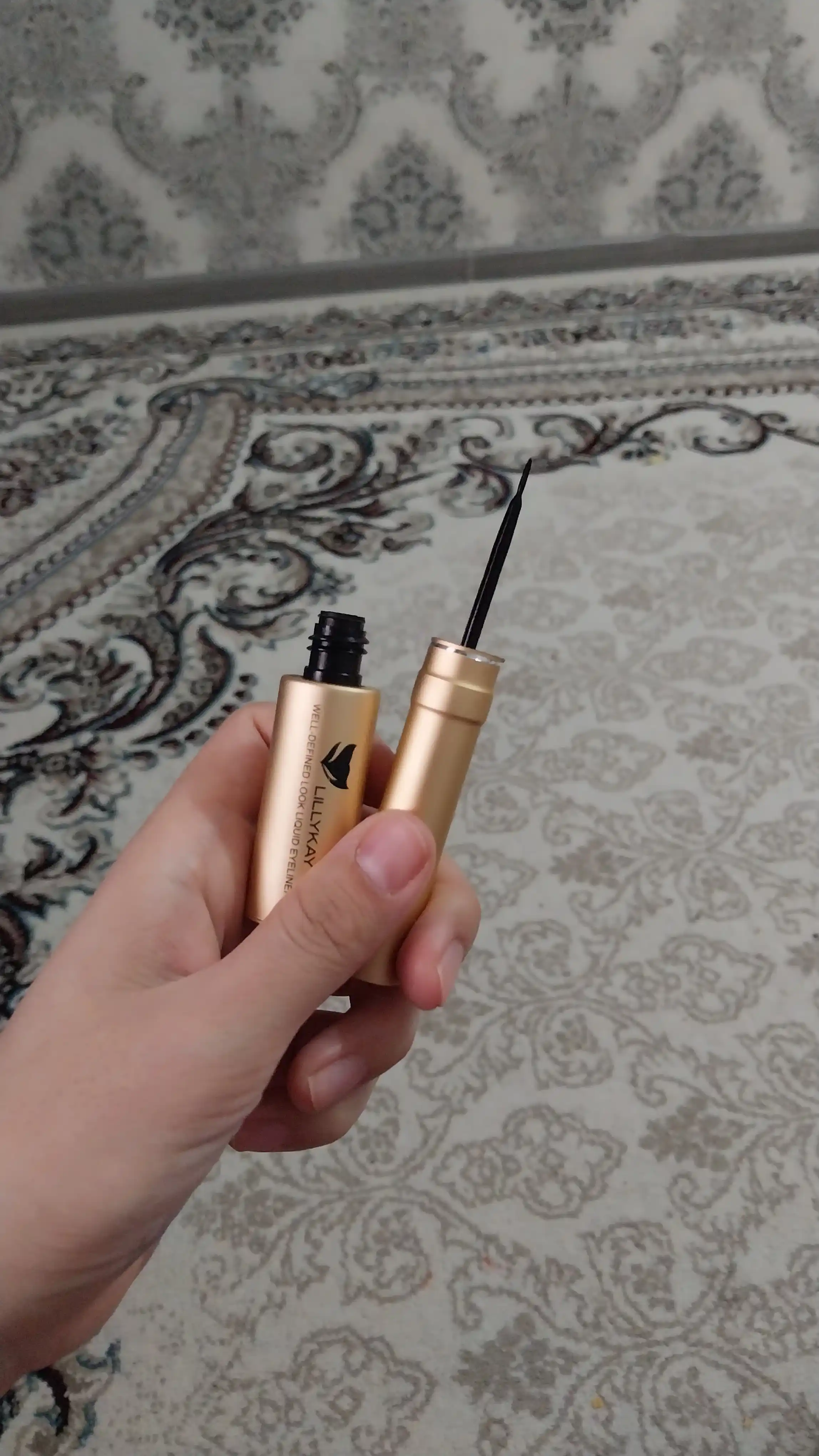 Подводка для глаз LillyKay Deep Black Eyeliner, тонкая кисточка, Корея
