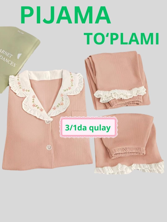 Ayollar uchun shorti va top uy pijamasi, ayollar va qizlar uchun kiyim, bahor-yoz, kuz