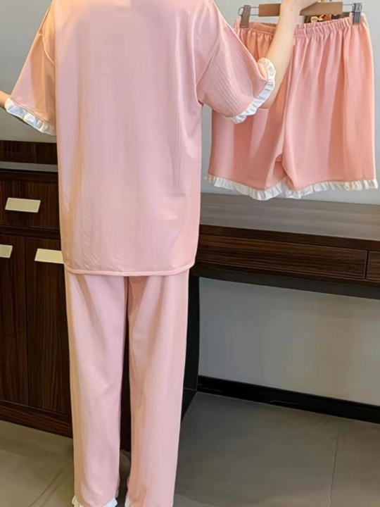 Ayollar uchun shorti va top uy pijamasi, ayollar va qizlar uchun kiyim, bahor-yoz, kuz