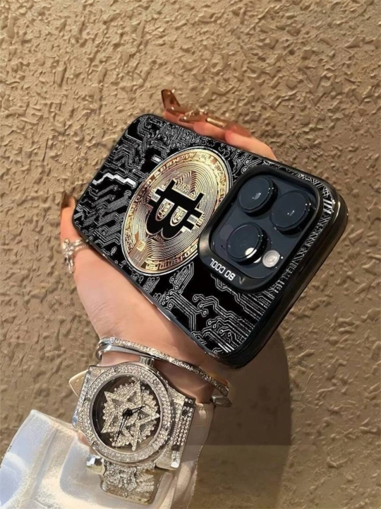 IPhone 11, 12, 13, 14, 15, 16,17 Pro, Pro Max uchun g‘ilof, Bitcoin, Mers, Porsche