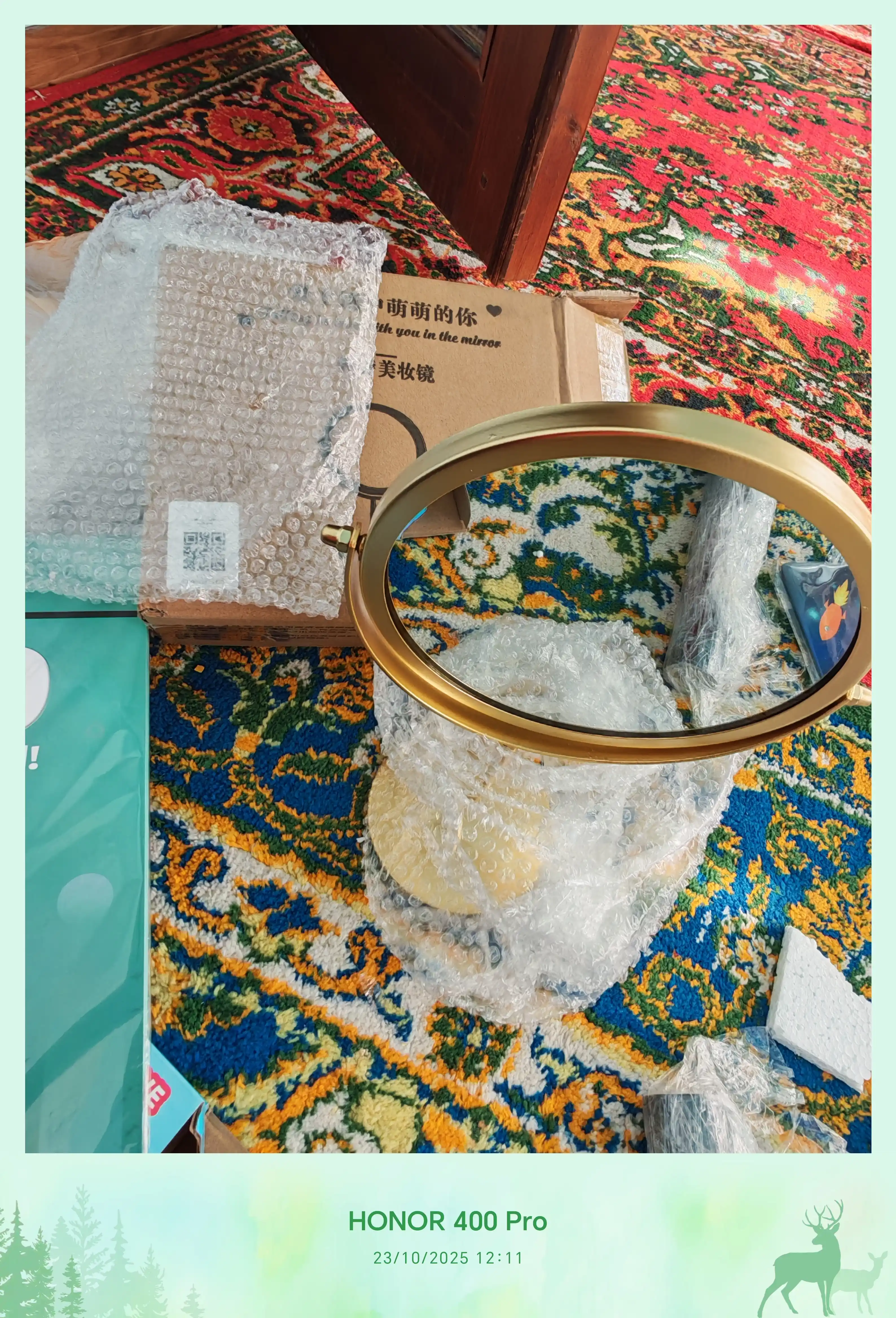 Зеркало для макияжа, классическое, круглое, складное