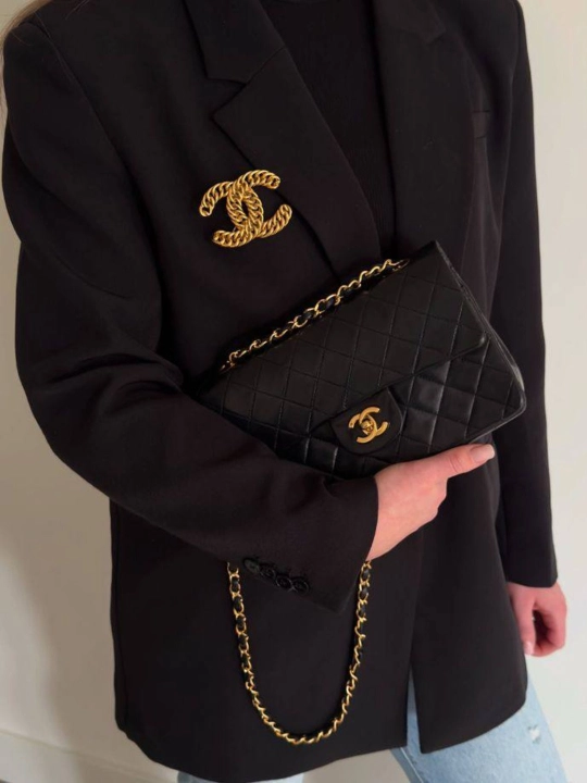 Chanel uslubidagi ayollar yelkama-sumkasi, mini Chanel debriyaj sumkasi