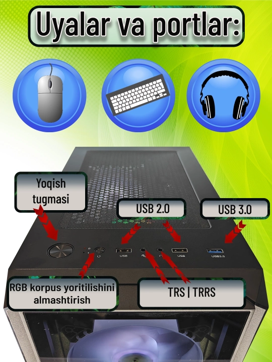 Игровой компьютер Core i5-12400F, видеокарта RTX 2060 Super 8GB - мощный ПК современных игр