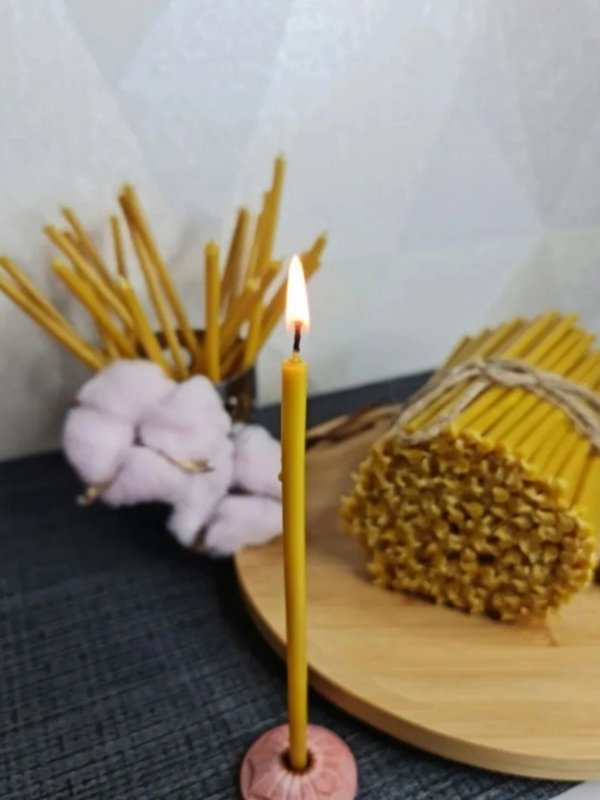 Свечи восковые церковные, медовые, для скруток 8 штук в наборе! - 