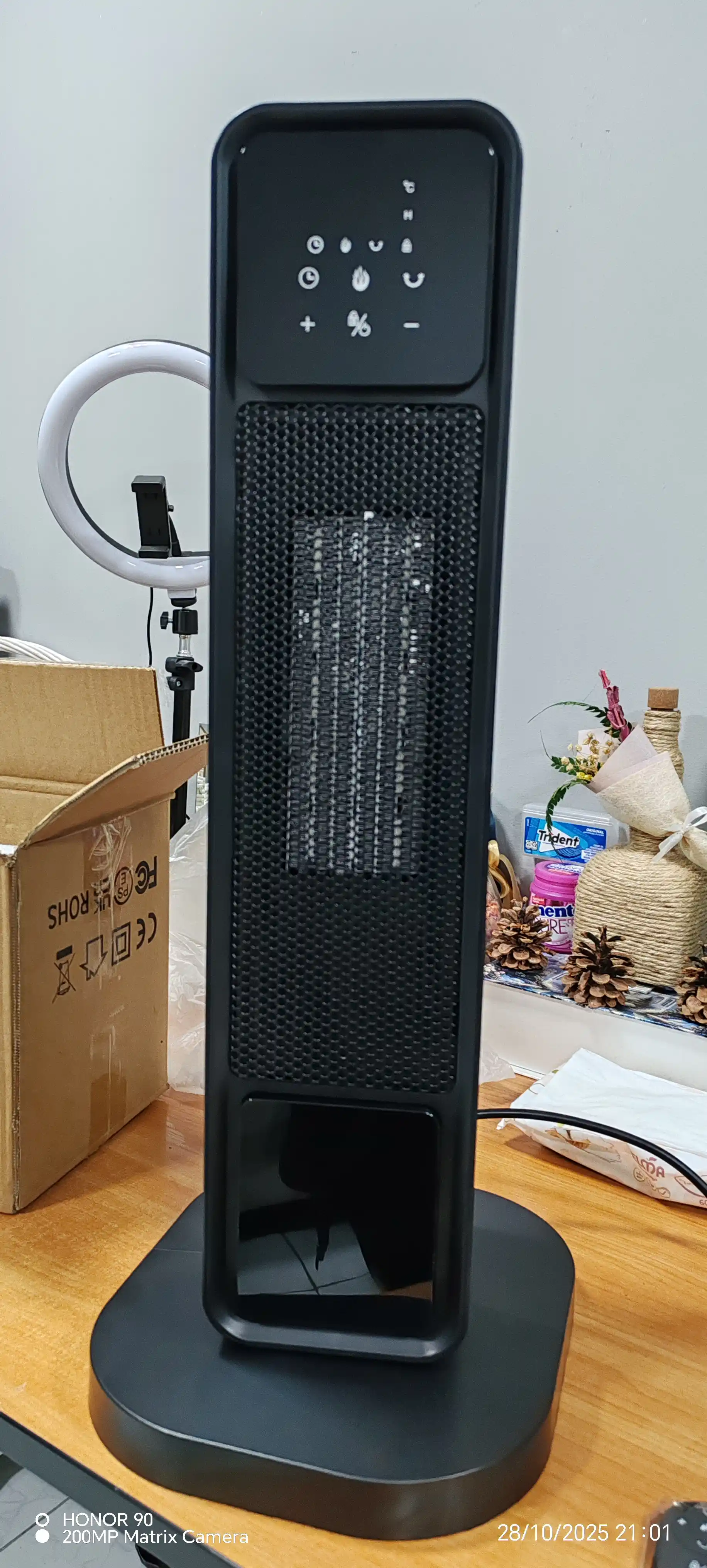 Обогреватель, тепловентилятор с камином Warm AIR , 15-45°C , таймер, автоповорот, 2200 Вт