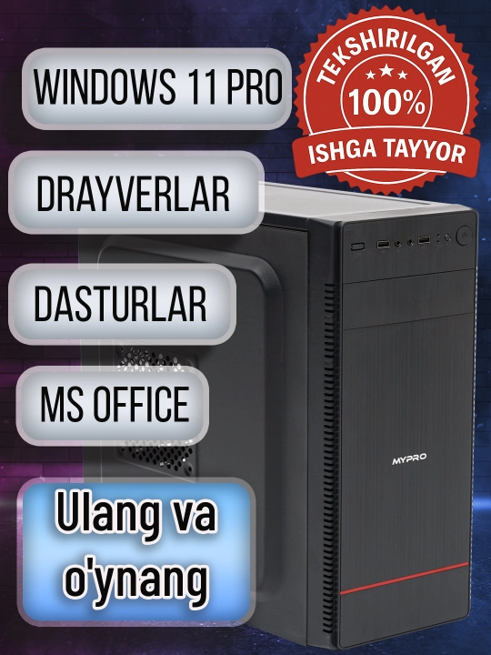 Kuchli kompyuter, Core i5-12400F, RTX 3050 8GB videokarta - zamonaviy o'yinlar uchun PC