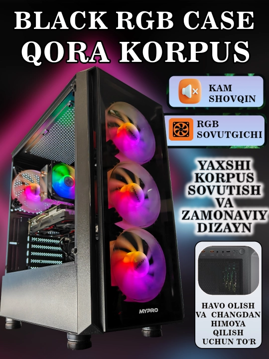 Kuchli kompyuter, Core i5-12400F, RTX 3050 8GB videokarta - zamonaviy o'yinlar uchun PC