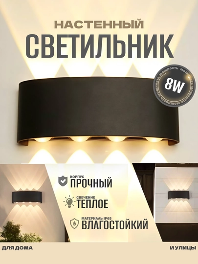 Настенный светильник бра, светодиодная LED лампа, ночник лофт, для дома и улицы