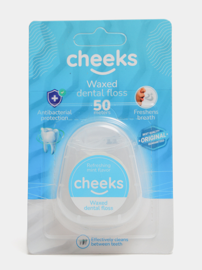 Mentol ta’mli Cheeks tish ipi, Flosser, tish tozalash vositasi, 50 metr