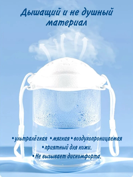 Детская 3D маска для малышей 0–36 месяцев — дышащая, мягкая, многоразовая, безопасная