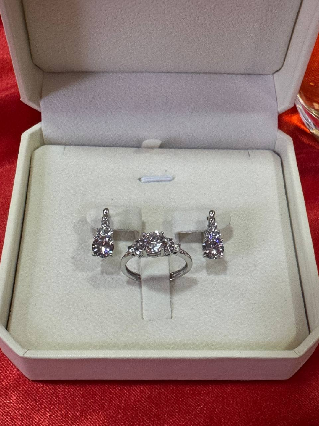 SILVER LINE Crystal Harmony комплект серебряных украшений, с фианитами, кольцо и серьги