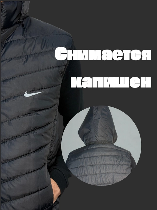 Мужская безрукавка с капюшоном