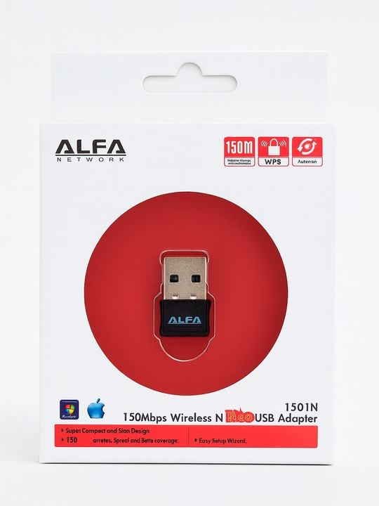 Wi-Fi адаптер ALFA 1501N 2.4GHz для ПК и ноутбука 150Мб/с - 