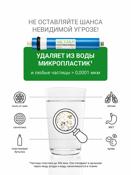 Обратный осмос под мойку Гейзер Престиж-2, компактный фильтр для воды, 200 л в день