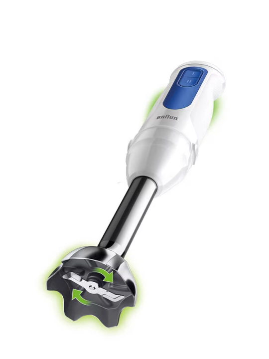 Qoʻl blenderi Braun MQ30202MWH MultiQuick 3, 700 Vt, venchik va maydalagich bilan
