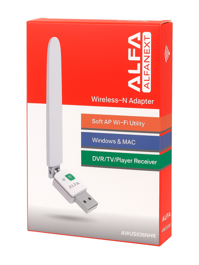 Wi-Fi adapteri USB ALFA Wi-Fi 2,4 GGs va 150 Mbit/s quvvatga ega