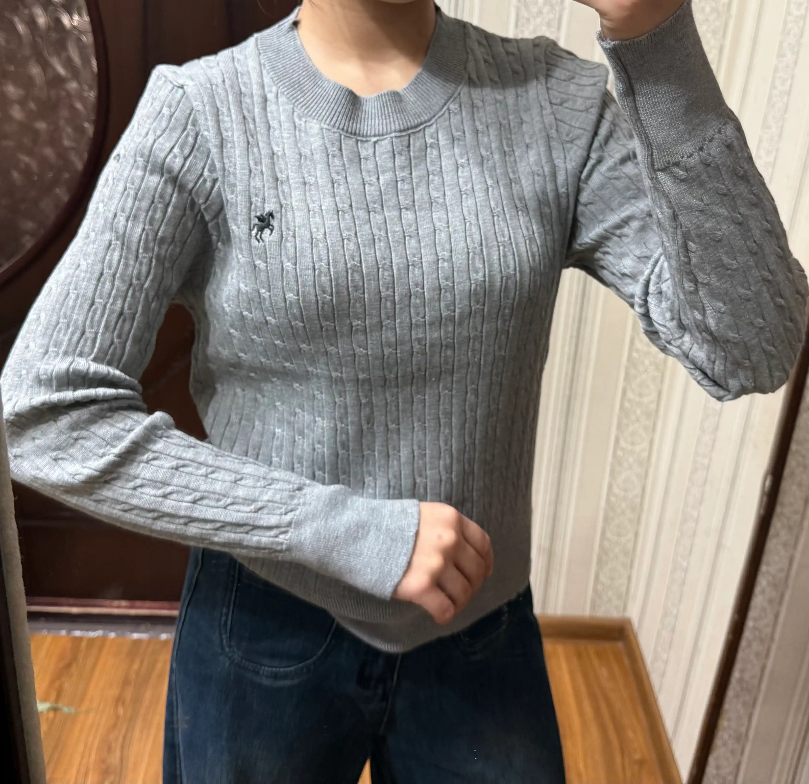 Ayollar sviteri, to‘qima, yumshoq va issiq, kuz-qish, One Size