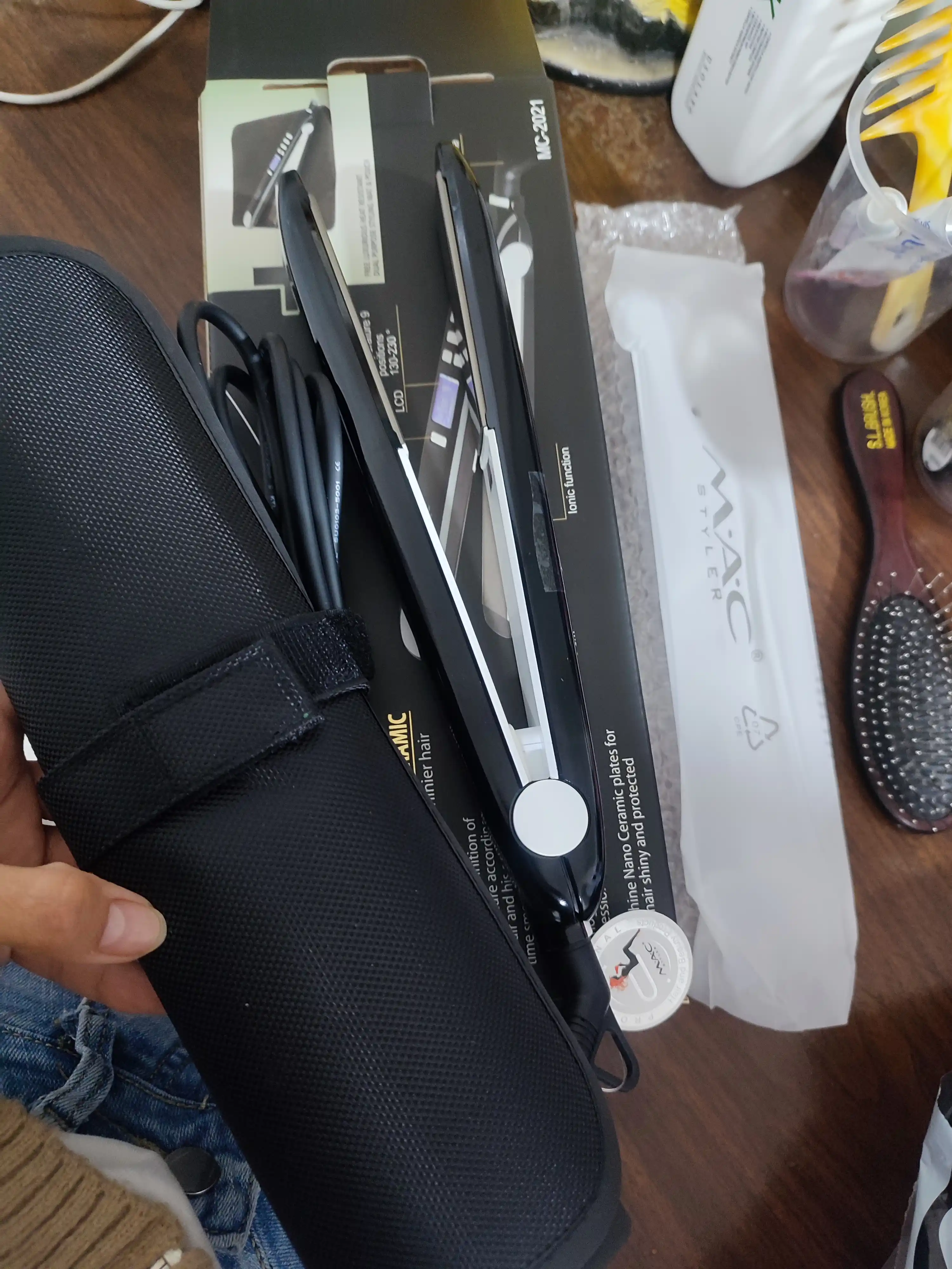 Professional to‘g‘rilagich, soch dazmoli MAC MC-2021, keramik, LCD displeyli