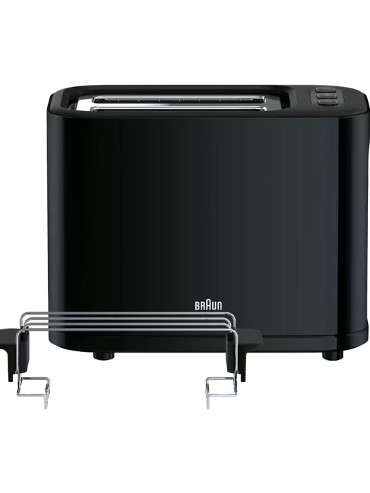 Тостер Braun HT3010BK PurEase, 1000 Вт, 2 отделения, подогрев и разморозка