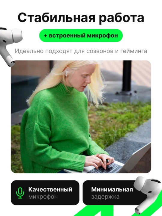 Simsiz quloqchinlar Pods Pro 2 – Bluetooth 5.3, Android / iOS uchun, shovqinni kamaytiradi
