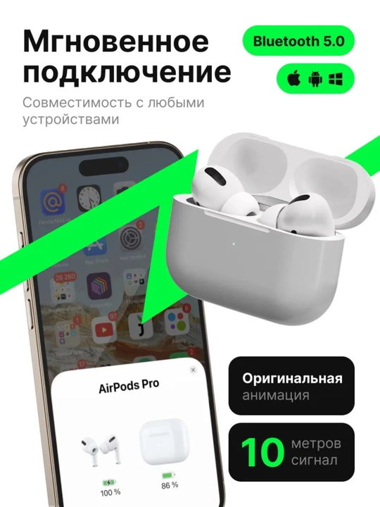 Simsiz quloqchinlar Pods Pro 2 – Bluetooth 5.3, Android / iOS uchun, shovqinni kamaytiradi