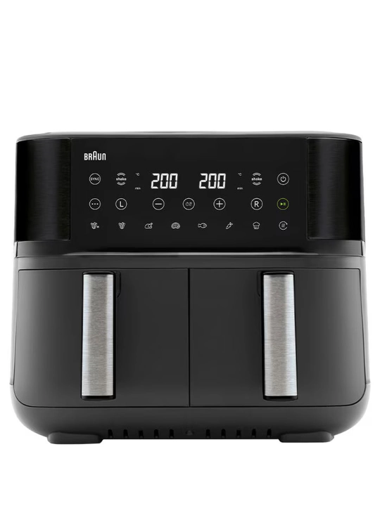 Fritürnitsa BRAUN TD3030IBK Dual Crisp, 8 l, 2 bo‘lim, sensor boshqaruv