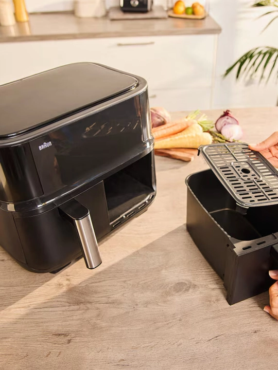 Fritürnitsa BRAUN TD3030IBK Dual Crisp, 8 l, 2 bo‘lim, sensor boshqaruv