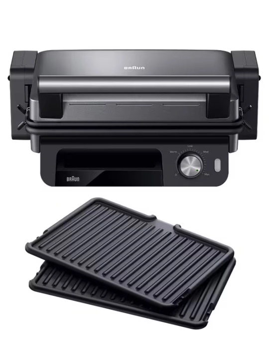 Braun CG5033IGY MultiGrill 5, 2000 Vt kontaktli gril, anti-yopishqoq plastinalar bilan