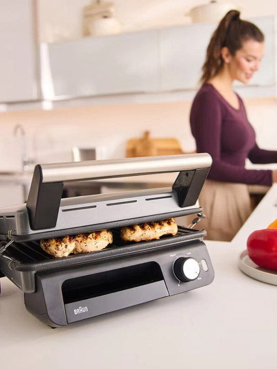 Braun CG5033IGY MultiGrill 5, 2000 Vt kontaktli gril, anti-yopishqoq plastinalar bilan
