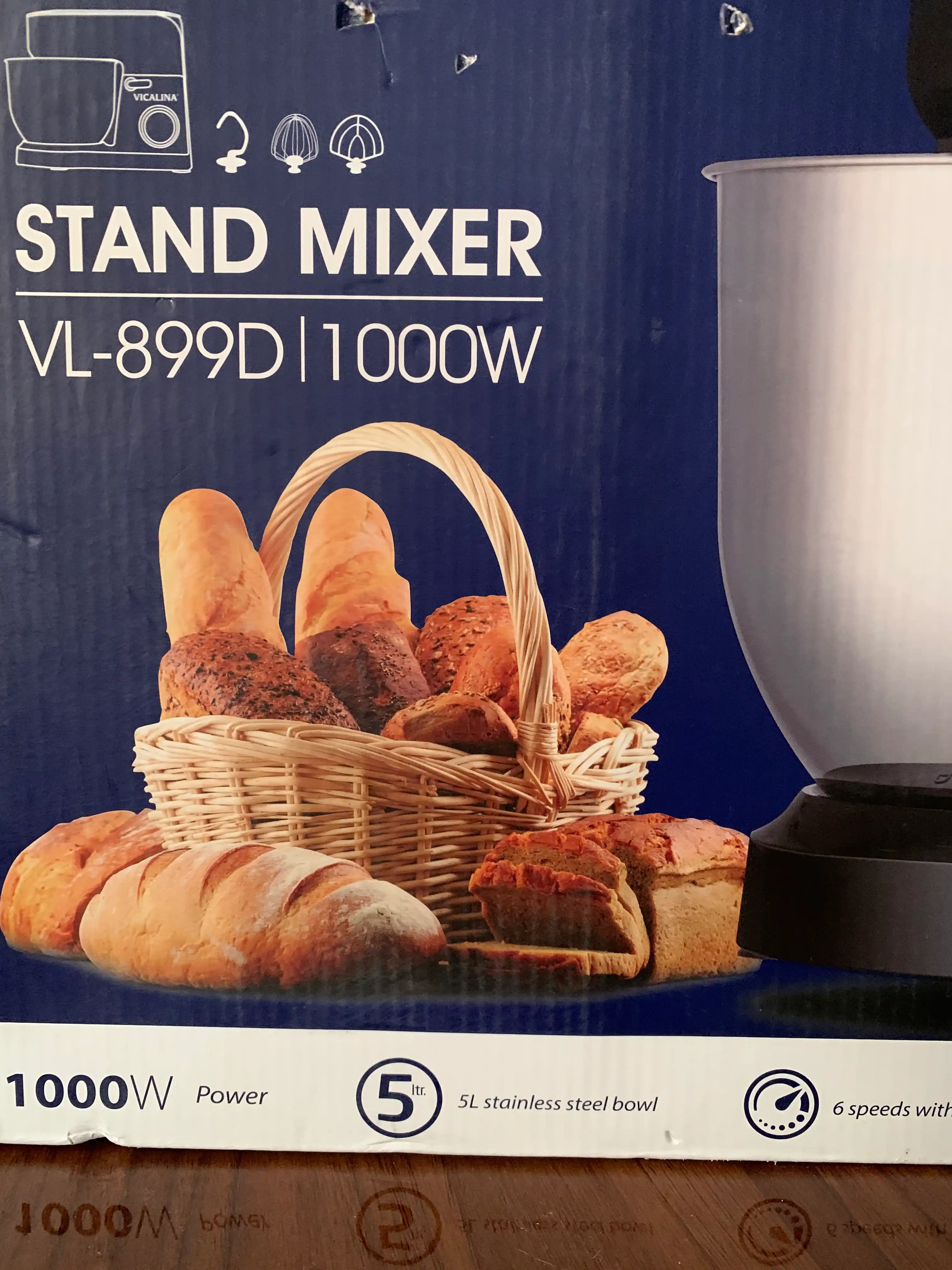 Planetarli mikser statsionar, oshxona uchun Vicalina, 5/7 litr idishli