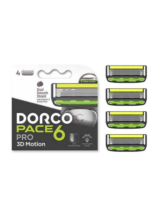 Кассеты для бритвы DORCO PACE 6 3D SXD2040-RPP 4x12, 4 шт в блистере - 