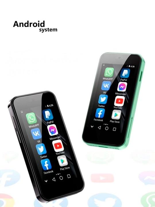 Mini smartfon, sensorli telefon, Android 12, xotirasi 2/16 Gb