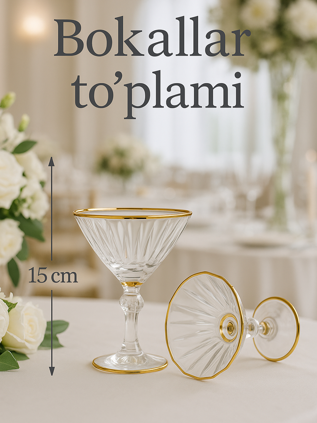 Martini va fujer to'plami, shishali, 6 dona, sharbat va shirinliklar uchun