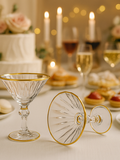 Martini va fujer to'plami, shishali, 6 dona, sharbat va shirinliklar uchun