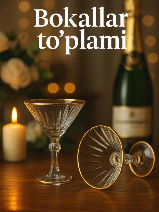 Martini va fujer to'plami, shishali, 6 dona, sharbat va shirinliklar uchun