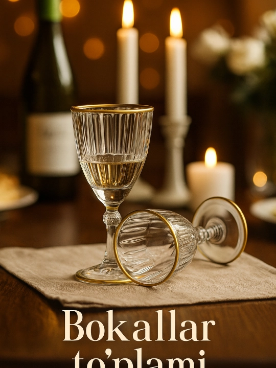 Martini va fujer to'plami, shishali, 6 dona, sharbat va shirinliklar uchun