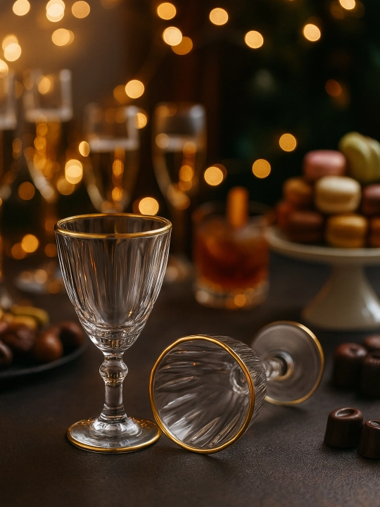 Martini va fujer to'plami, shishali, 6 dona, sharbat va shirinliklar uchun