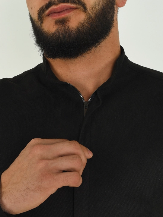 Erkaklar velvet ko'ylagi, zamokli, qalin mato, to'q qora, kuz-qish uchun rubashka
