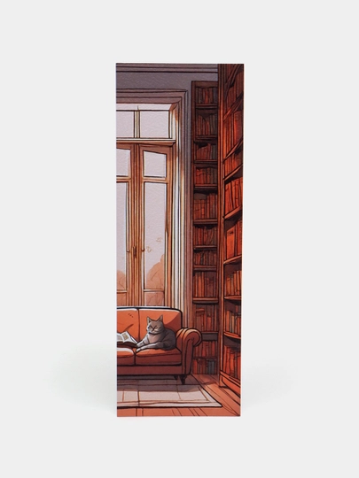 Бумажные закладки для книг, учебников, ежедневников Эстетика, Библиотека, Книги — ZAKLAD2-ЧИТАТЕЛ1-ЗЕЛЕН