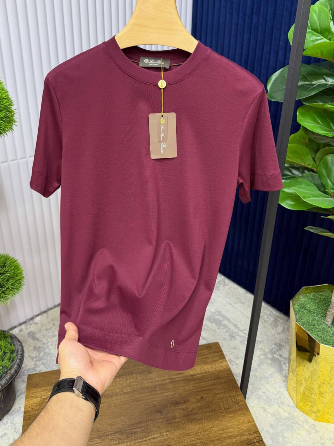 Мужская базовая футболка Loro Piana, однотонная, качество, размеры M–XXL - 