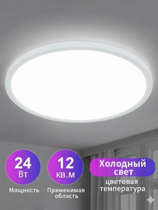 DeRun LED shiftli panel chirog'i 18–48 Vt, 6500K oq yorug‘lik